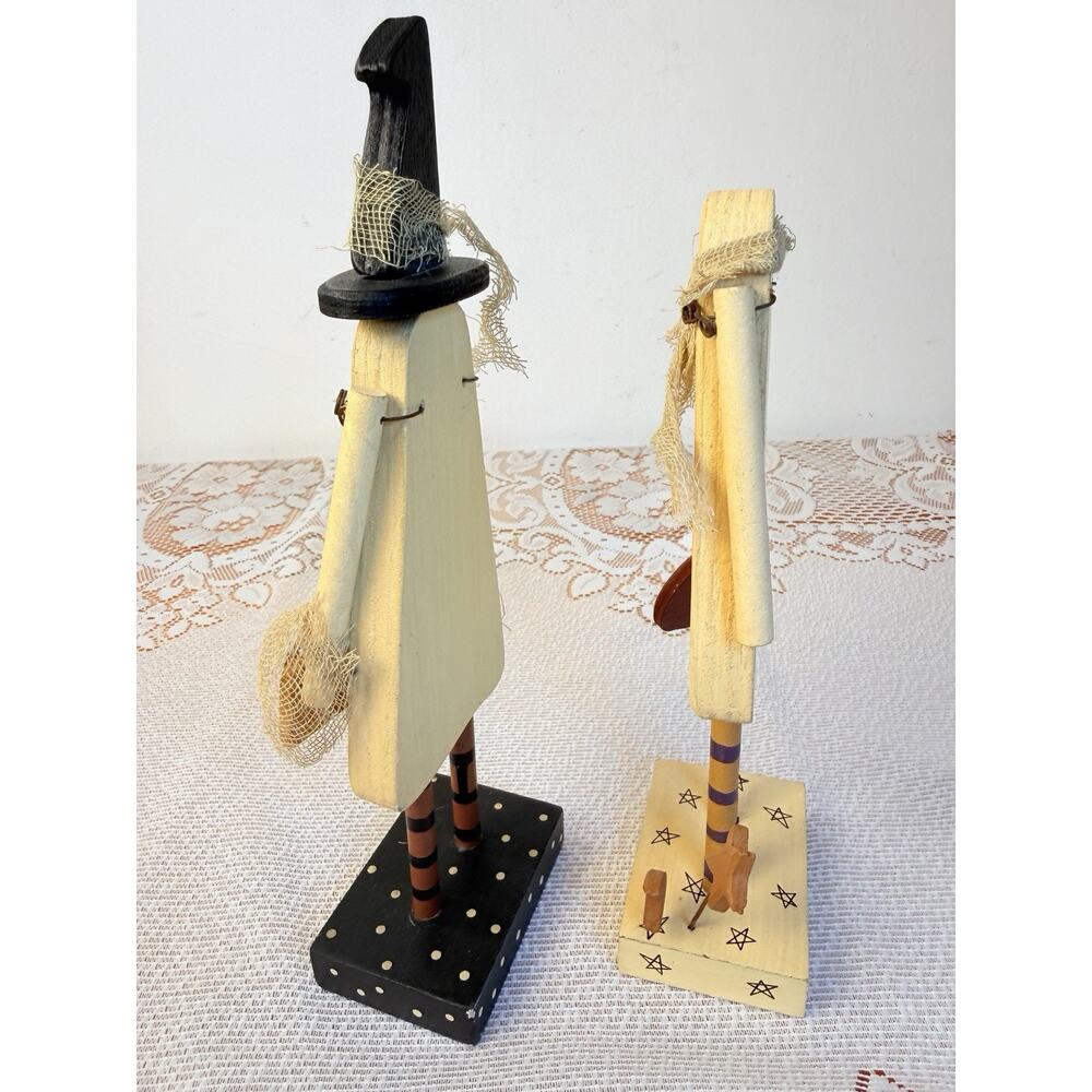Collins Halloween Ghost Figurine Set of 2 Painted w/ “Candy Please” Sign - Picture 5 of 12